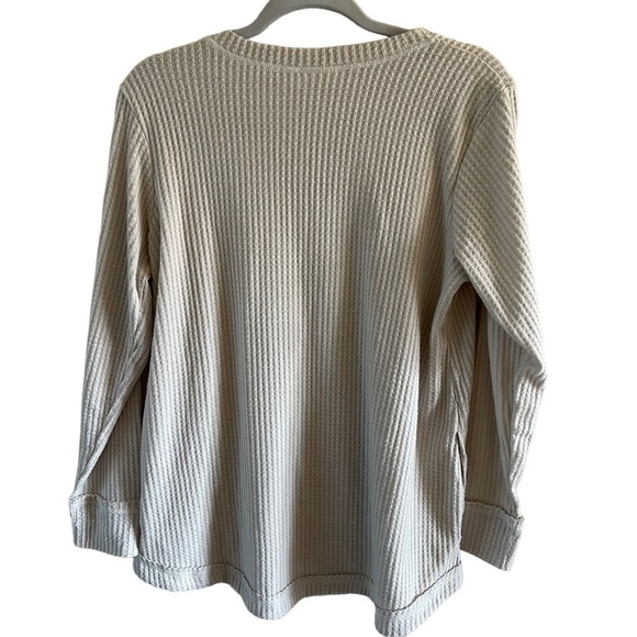 Logo lounge Lori Goldstein Tunic Womens medium Waffle Thermal Long Sleeve NWOT - Picture 2 of 11